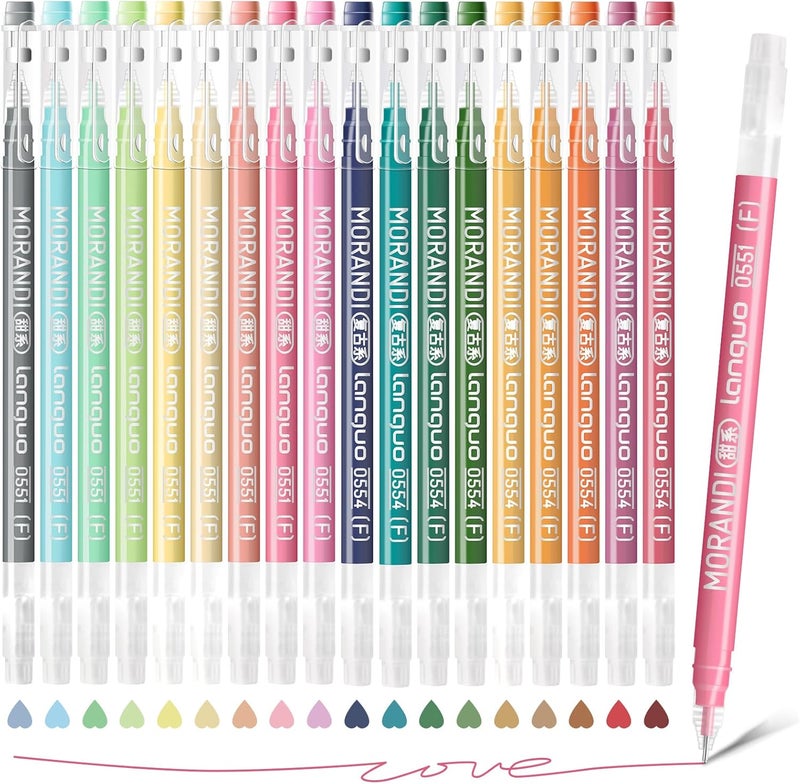 Joyask Gel Pens For Coloring, 18 Pack Colored Pens for Black Paper & White Paper, 0.6MM Fine Point Pens for Coloring, Writing, Drawing, Journaling, Note Taking, Office, Home - Image 1